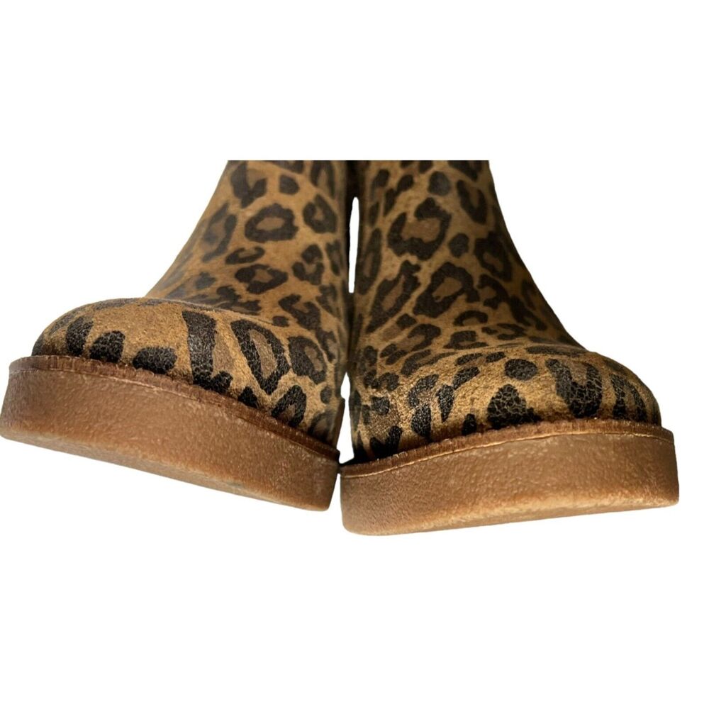 Lucky Brand Ressy Ankle Booties Womens 6M Tan Black Leather Animal Print Boots - Picture 10 of 16